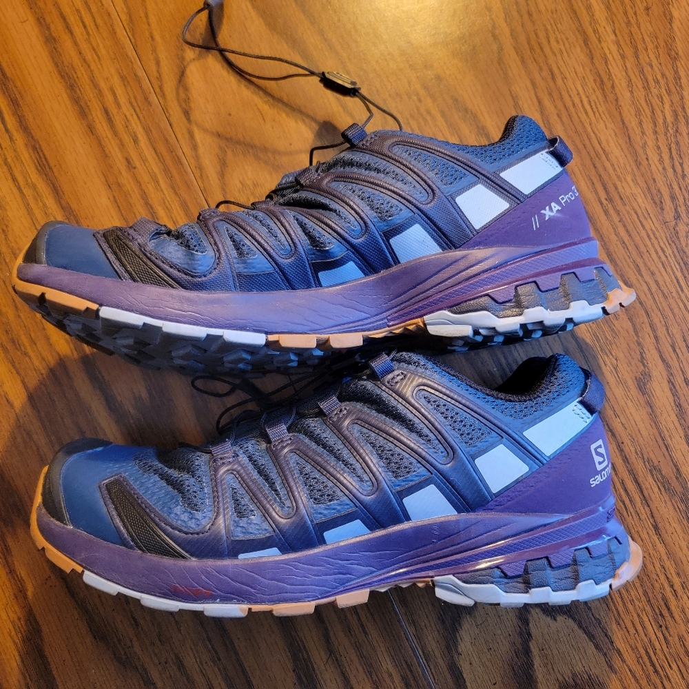 Salomon XA Pro 3D - Trail Running Shoes - Blue and Purple - Women's Size 7.5